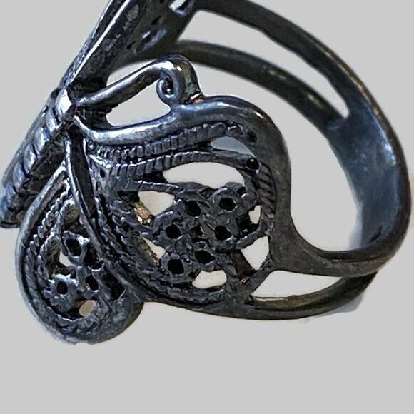 Filigree Butterfly Ring Contemporary Costume Feminine Fairy Goth Unique Original - Picture 4 of 6